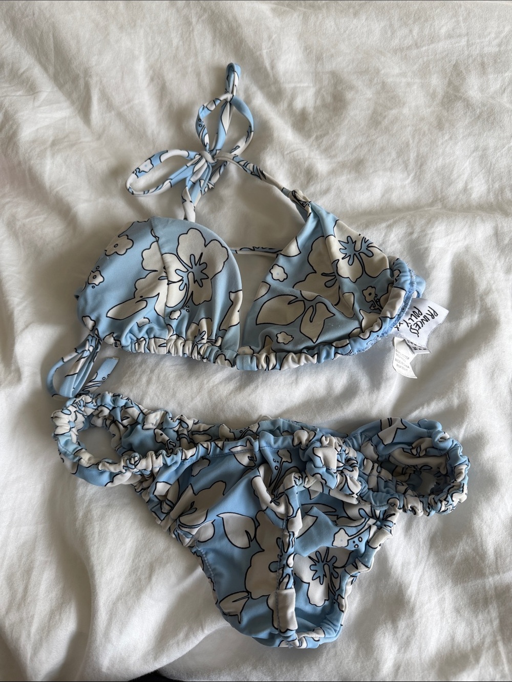 Light Blue Floral Two-Piece Bikini